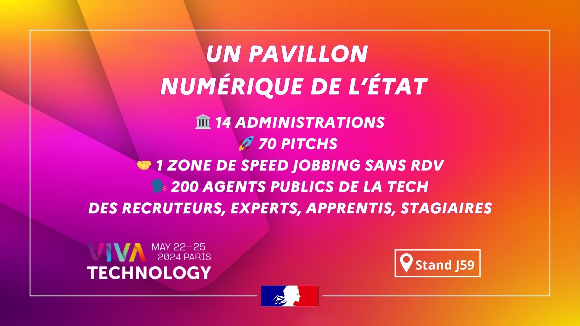 Image qui présente l'événement : un pavillon numérique de l’État, au stand J59 du 22au 25 mai à Paris