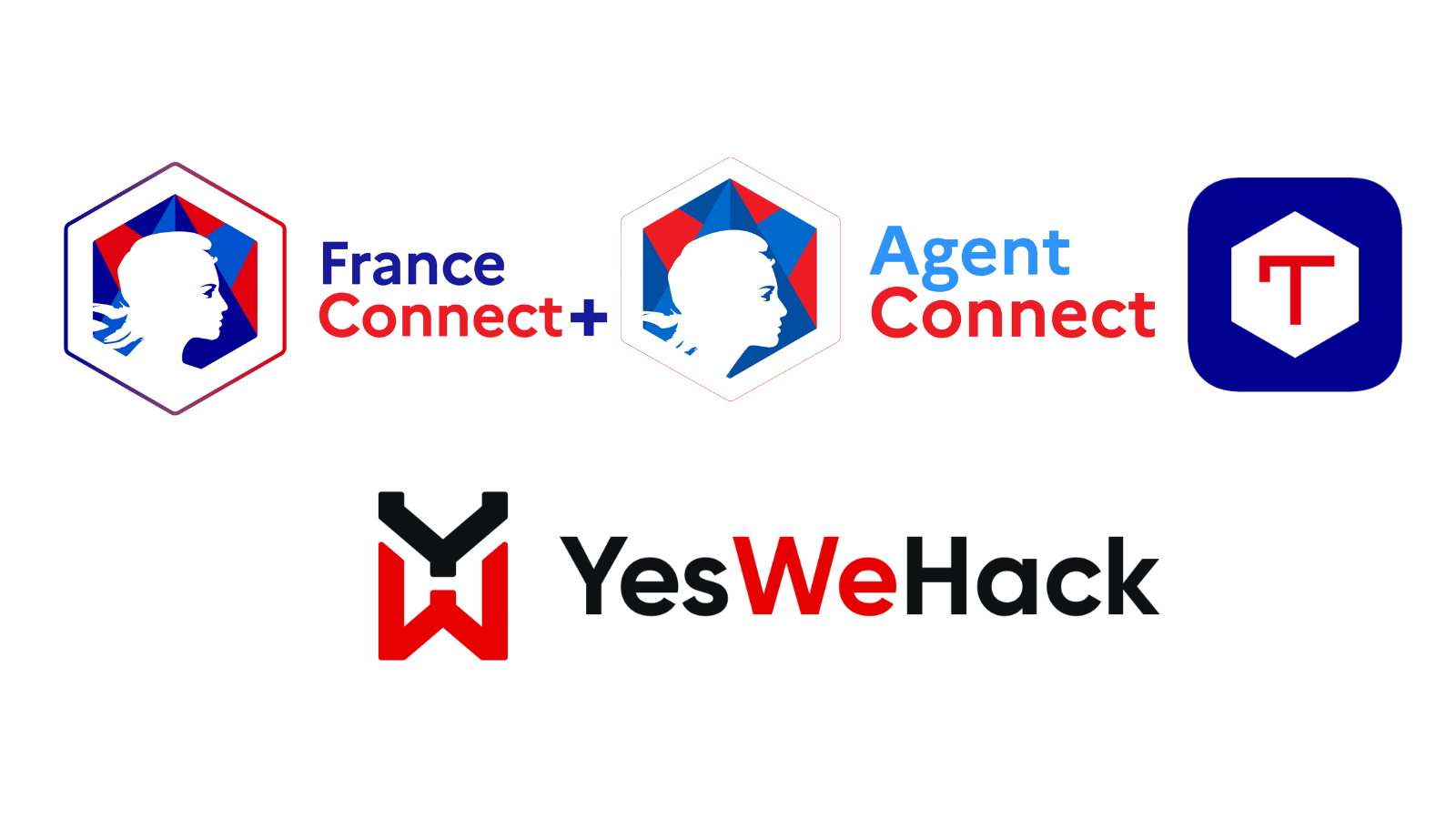 Logos de FranceConnect, FranceConnect+, AgentConnect et Tchap